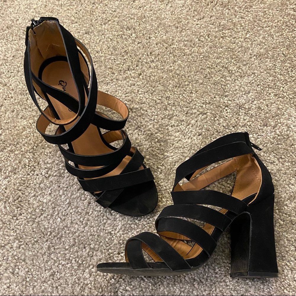 Strappy chunky heels